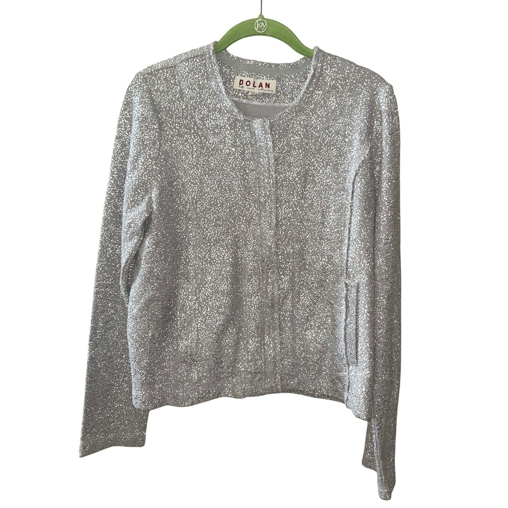 Anthro Dolan Left Coast Collection Silver Metallic Zip Up Jacket Small